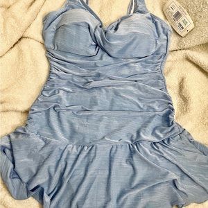 BNWT one piece lt blue swimming suit, 16-18